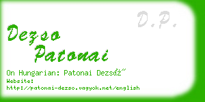 dezso patonai business card